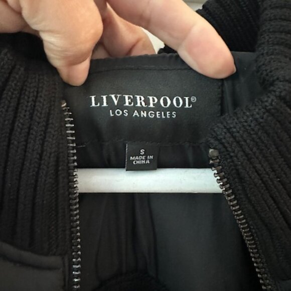 New Liverpool of Los Angeles Black Quilted/Sweater Zip Jacket, Small - Picture 6 of 8